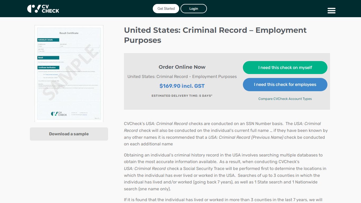 Criminal Record Check USA | Criminal History Check - CVCheck